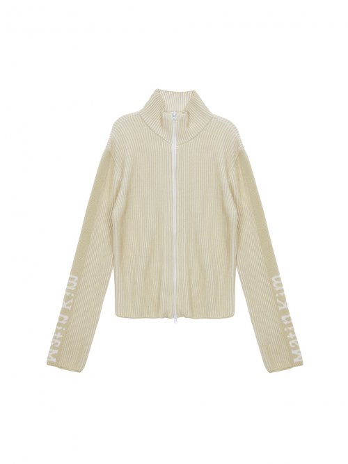 MUSINSA | MATIN KIM SLEEVE POINT ZIP UP CARDIGAN IN IVORY