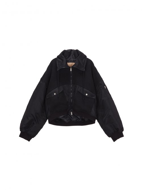 마뗑킴(MATIN KIM) UTILITY KNIT CROP JUMPER FOR WOMEN IN BLACK