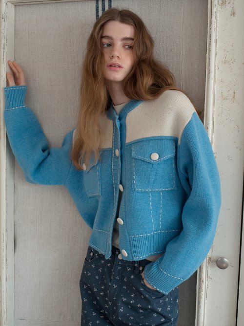 Stitch Knit Bomber Jacket