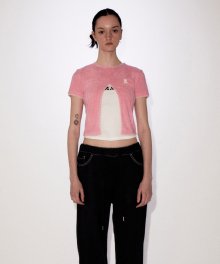 RR CUT OUT TERRY TOP PINK