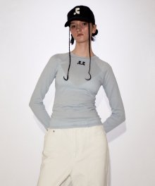 RR LOGO SEE THROUGH T-SHIRT SKYBLUE