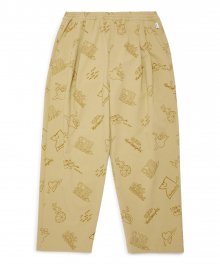 ALLOVER PRINT TWILL EASY PANT - BEIGE