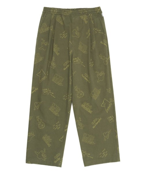 ALLOVER PRINT TWILL EASY PANT - хаки