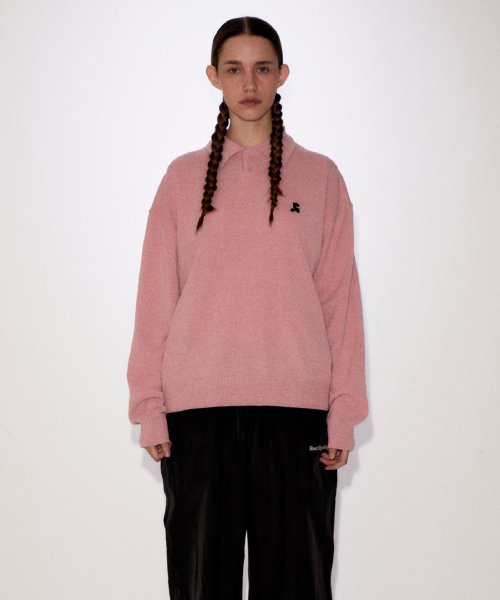 Rest\u0026Recreation RR Oversized POLO TOP PINK
