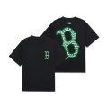 체커보드 클리핑 로고 오버핏 반팔 티셔츠 BOS (Black)