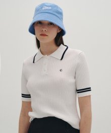 [23SS clove] Ribbed Collar Knit (White)