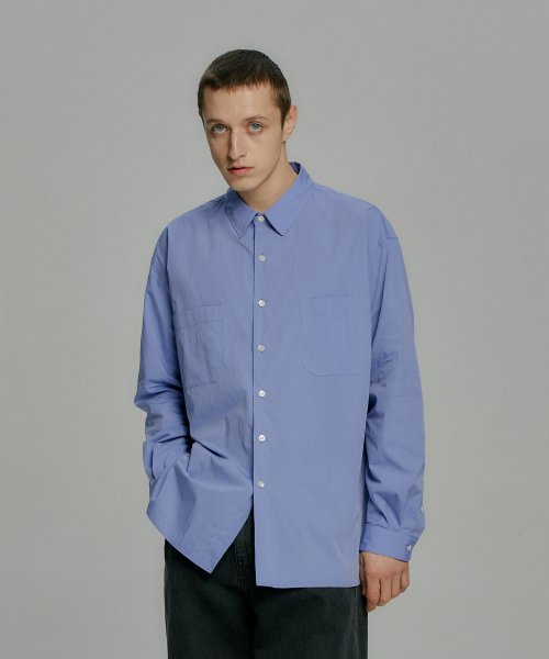 MUSINSA | ANOTHER OFFICE 23SS Comfy Oversized Shirt (Sax Blue)