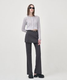 Belted Skirt Pants, Charcoal
