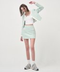 에트몽(ETMON) Piping Pocket Tweed Mini Skirt, Mint