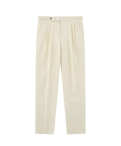 Essential Gaberdine cotton 2Pleats Easy chino (ECRU)