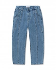 LOOSE FIT CURVED JEAN WASHED SKY