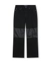 DOUBLE KNEE FLARE JEANS FADE BLACK