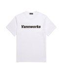 밴웍스(VANNWORKS) 베이직 로고 반팔 티셔츠 (VS0009) 화이트_블랙