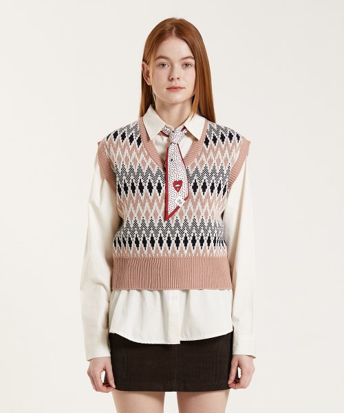 ZIGZAG VEST_PINK