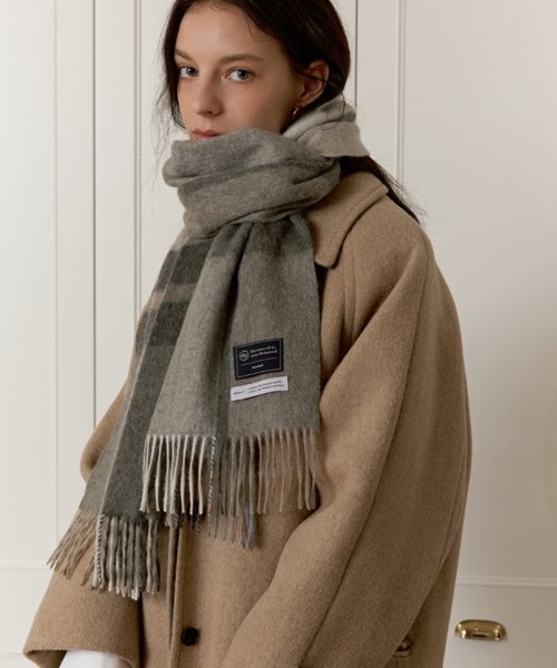 MUSINSA | DEPOUND Cashmere wool blend muffler [gray check]