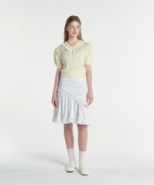 CUT OUT FRILL SKIRT (WHITE)