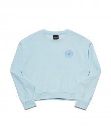 (W) FLOWER TERRY SET-UP SWEATSHIRT LIGHT BLUE