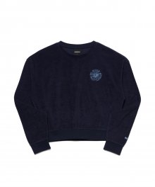 (W) FLOWER TERRY SET-UP SWEATSHIRT NAVY