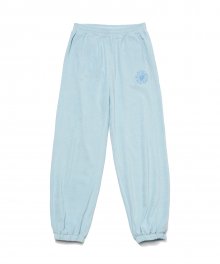 (W) FLOWER TERRY SET-UP PANTS LIGHT BLUE