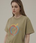 비트윈에이앤비(BETWEEN A AND B) 릴렉스 핏 피치 프린트 티셔츠 [올리브]