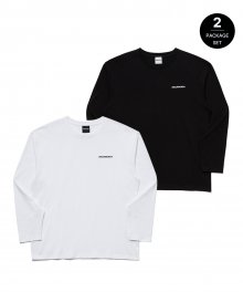 TWO PACK LONG SLEEVE T-SHIRT (WH+BK)