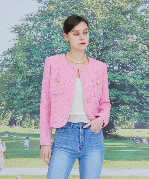 Классический твидовый жакет Pink