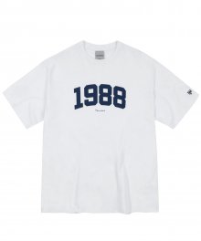 오버핏 1988 커시브 티셔츠-화이트