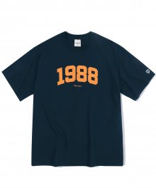 오버핏 1988 커시브 티셔츠-네이비
