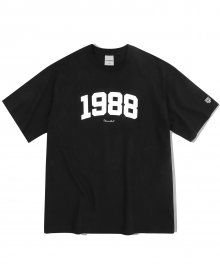 오버핏 1988 커시브 티셔츠-블랙