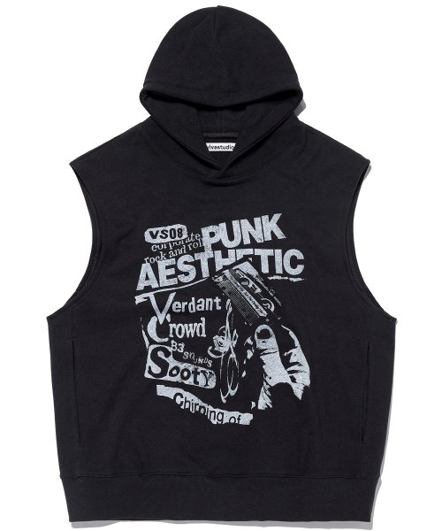 MUSINSA | VIVASTUDIO PUNK AESTHETIC HOOD VEST [CHARCOAL]