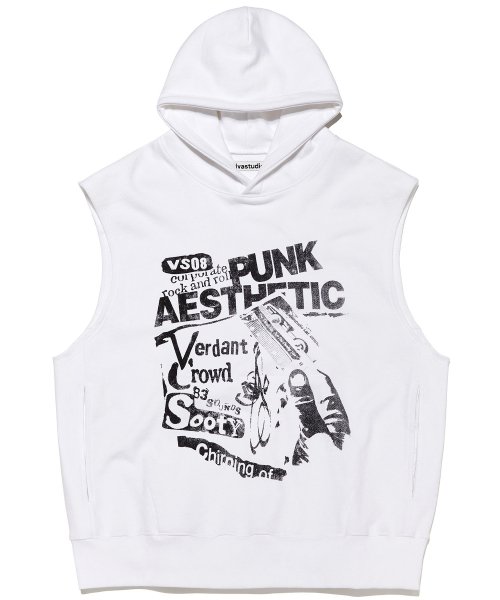 MUSINSA | VIVASTUDIO PUNK AESTHETIC HOOD VEST [WHITE]