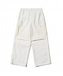 Spin logo nylon colored cargo pants - WHITE