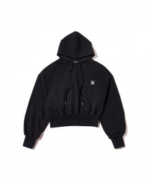 Signature easy crop hoodie - BLACK