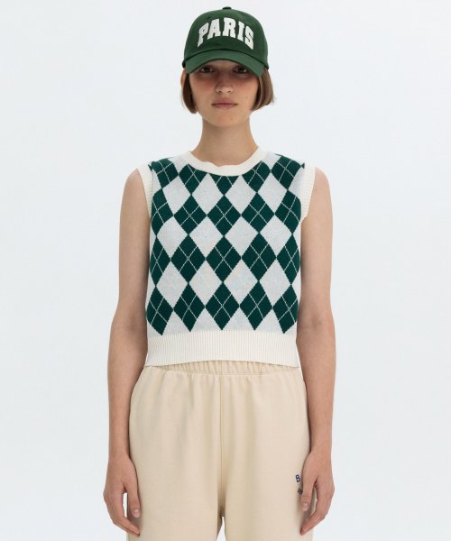 ARGYLE MIX VEST - зеленый