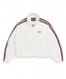WOMENS TAPE DETAIL CROPPED TRACKSUIT JACKET - WHITE
