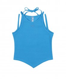 CUT OUT SLEEVELESS TOP BLUE