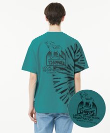 THORNS TIE DYE LAMB TEE teal