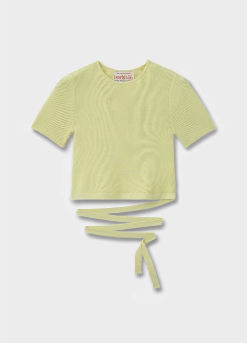 Yellow Ribbons Cropped 디어리쉬(DEARISH) Yellow Green Cropped Ribbon Knit - 사이즈 & 후기 | 무신사