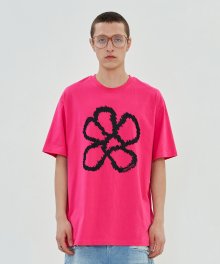 플라워 로고 티셔츠 / 핑크