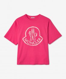 여성 빅 로고 프린트 반소매 티셔츠 - 핑크 / H10938C00009829FB546SS22