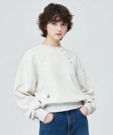 DIAGONAL HENRYNECK SWEATSHIRT OATMEAL