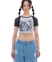 [Archive Bold X Gotter Gallery] HIGHEST GIRL CROP T-SHIRTS (ASH BLUE)