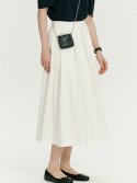 비뮤즈맨션(BEMUSE MANSION) Tuck flare skirt - White