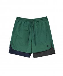 Layered Nylon Shorts [GREEN]