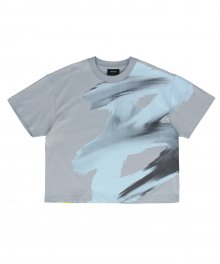 [우먼즈] 뉴 페인팅 오버핏 반팔 티셔츠(라이트 블루)