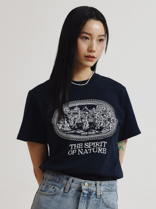 WAVE UNION★韓国 人気 Nymphs T-shirt black 半袖Tシャツ Nymphs T-shirt black - WAVE UNION