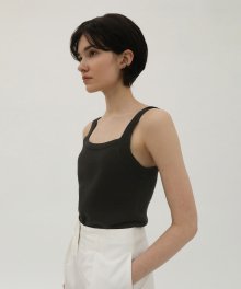 Wholegarment Sleeveless Knit Top - Black