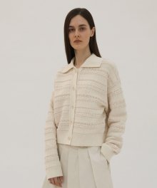 Multi Jacquard Knit Cardigan - Ivory