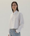 르바(LEVAR) Poplin Cotton Crop Shirts - White