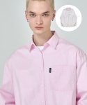 고스트릿(GOSTREET) 리버서블 베이직 옥스포드 셔츠  화이트/핑크